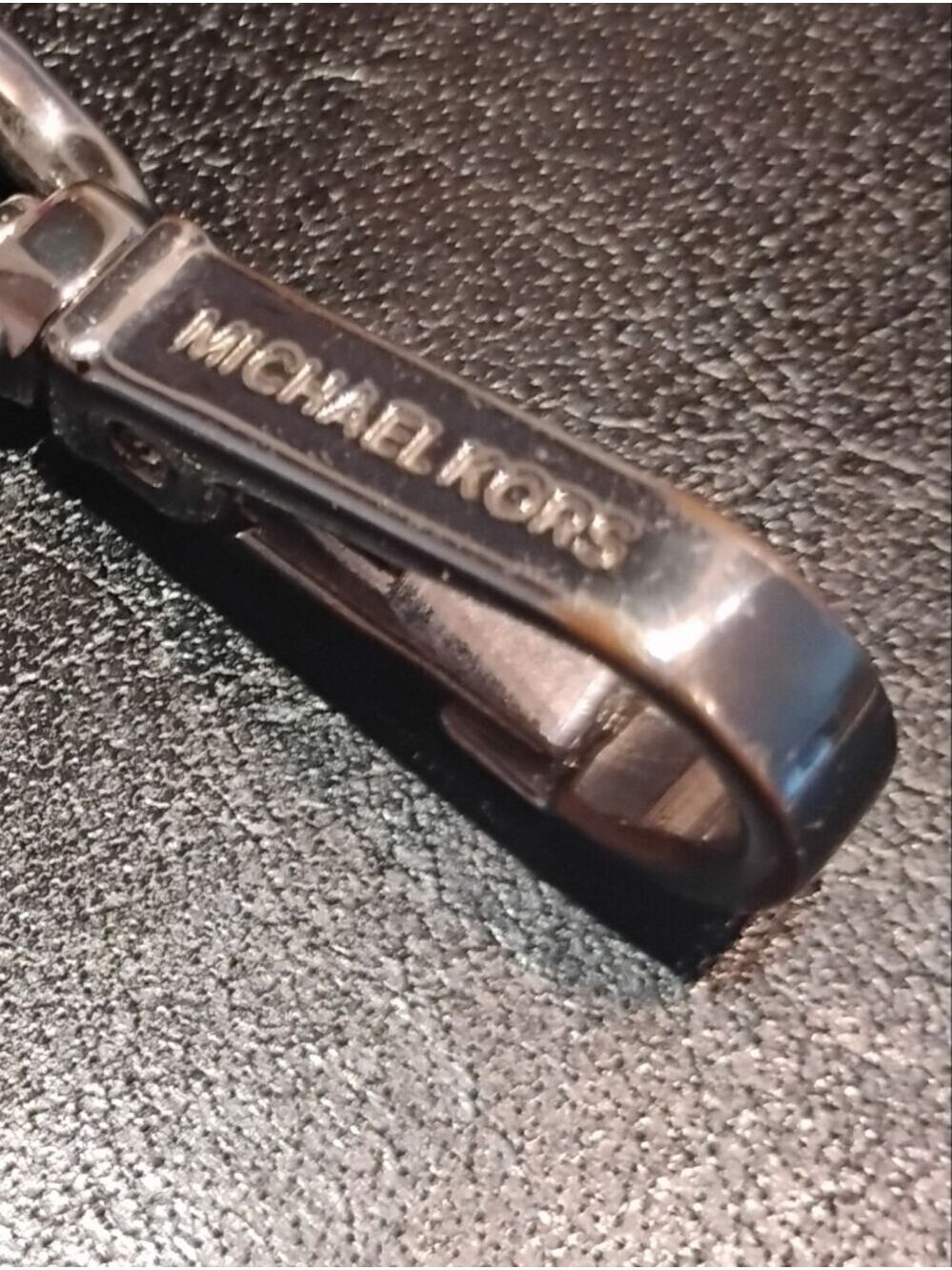 Michael Kors Silver Curbed Chain Strap with Logo Clips